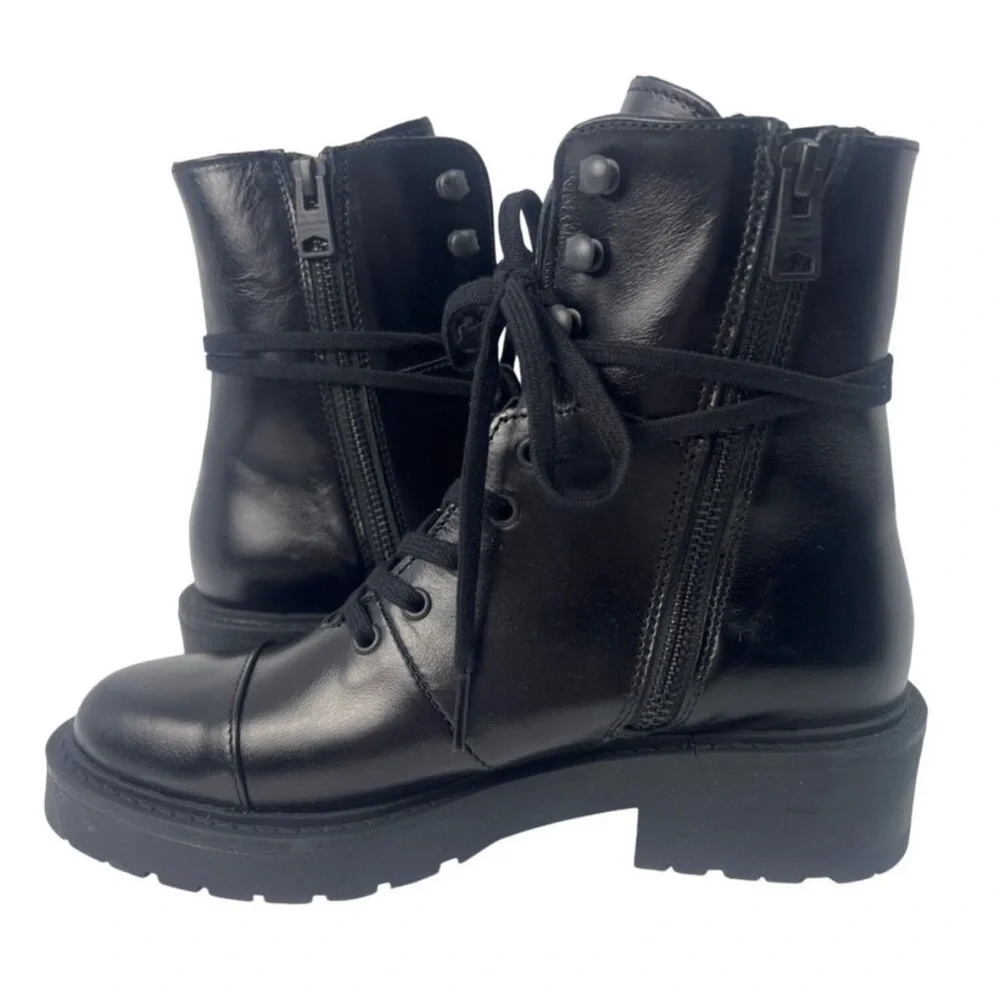 Black Leather Ankle Boots - Picture 3 of 15